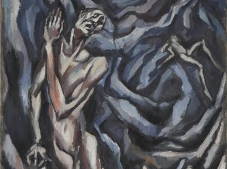 Jakob Steinhardt (1887-1968), Kain fliehend Gemälde von Jakob Steinhardt (1887-1968): Kain fleiehd, 1912