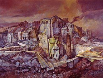 Samuel Bak: Ner Tamid Gemälde "Ner Tamid" von Samuel Bak